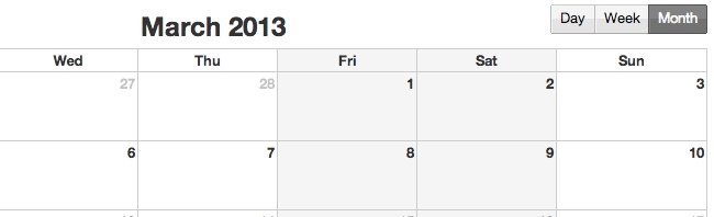 Our event calendar support flexible non-working days Our event calendar support flexible non-working days